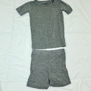 Little Sleepies Solid Gray Short Sleeve Pajama Set